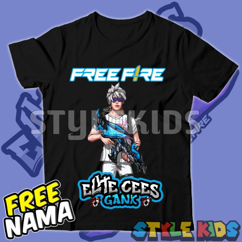 BISA COD FREE NAMA Kaos Anak Laki laki Perempuan Logo Karakter Sg Ak Naga Elite Cees Gank Free Fire 