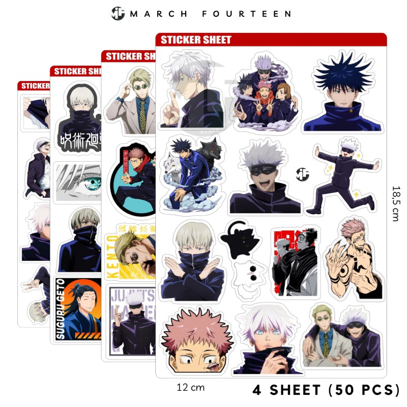 

[50 Pcs] Sticker Jujutsu Kaisen Kiss Cut Vynil Premium Laminasi , Stiker Anime Jujutsu Kaisen Premium Dekorasi Laptop Tumblr Gitar