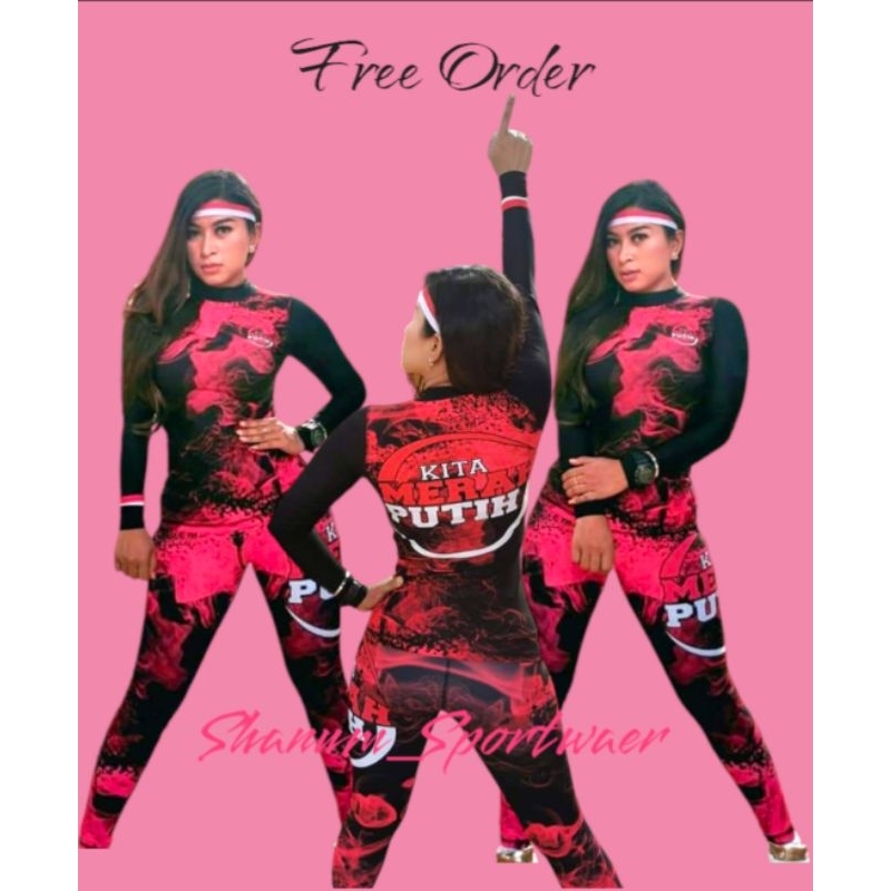 SETELAN OLAHRAGA SENAM WANITA MURAH BERKUALITAS SXB SPORT INDONESIA ARRIVAL AGUSTUS KAOS AND LEGGING