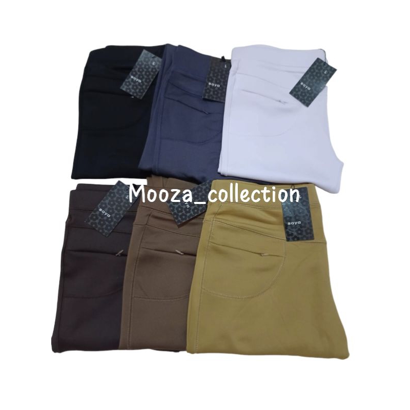 Celana panjang wanita scuba merk (saya) /celana panjang import tebal/celana scuba import licin merk(