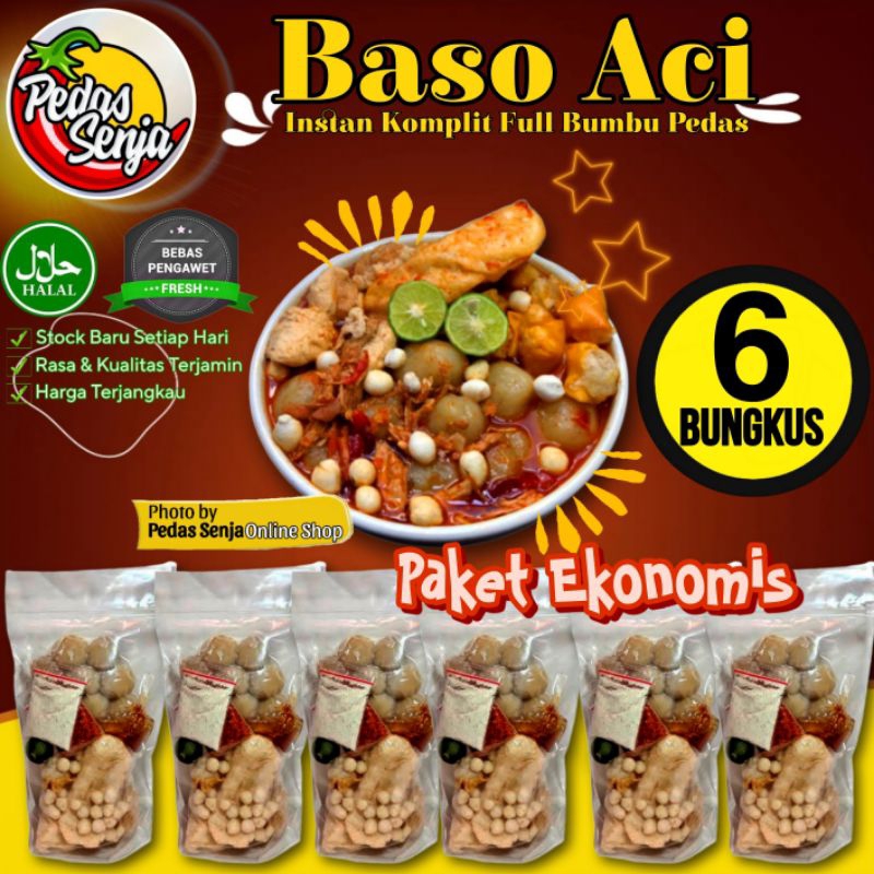 

Paket Baso Aci Instan Pedas Komplit Full Bumbu 6 Bungkus