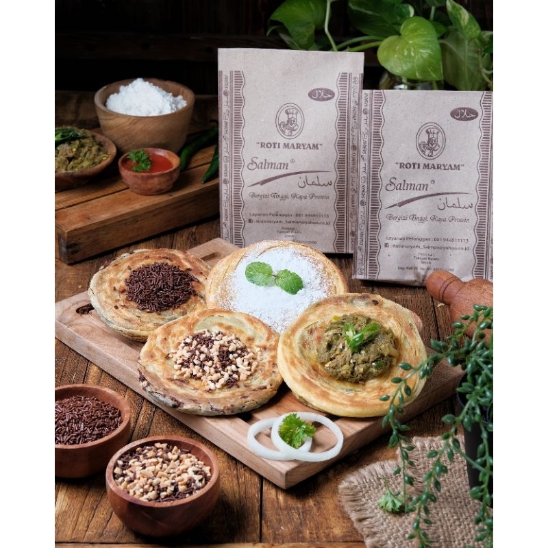 

RB Roti Maryam Frozen Salman - Original, Coklat, Cokelat Kacang, Daging - Halal, Lembut, Praktis