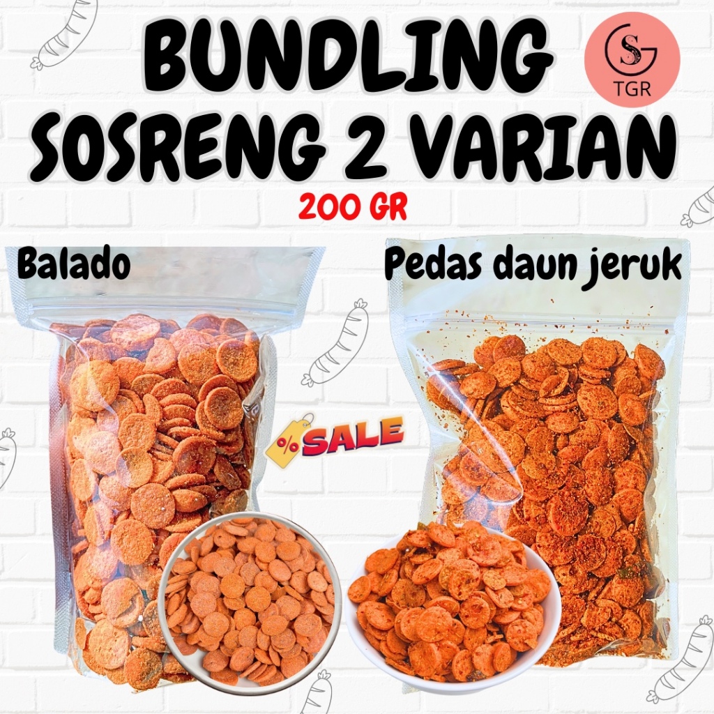 

BUNDLING SOSRENG 2 VARIAN RASA BALADO & PEDAS DAUN JERUK - 200GR