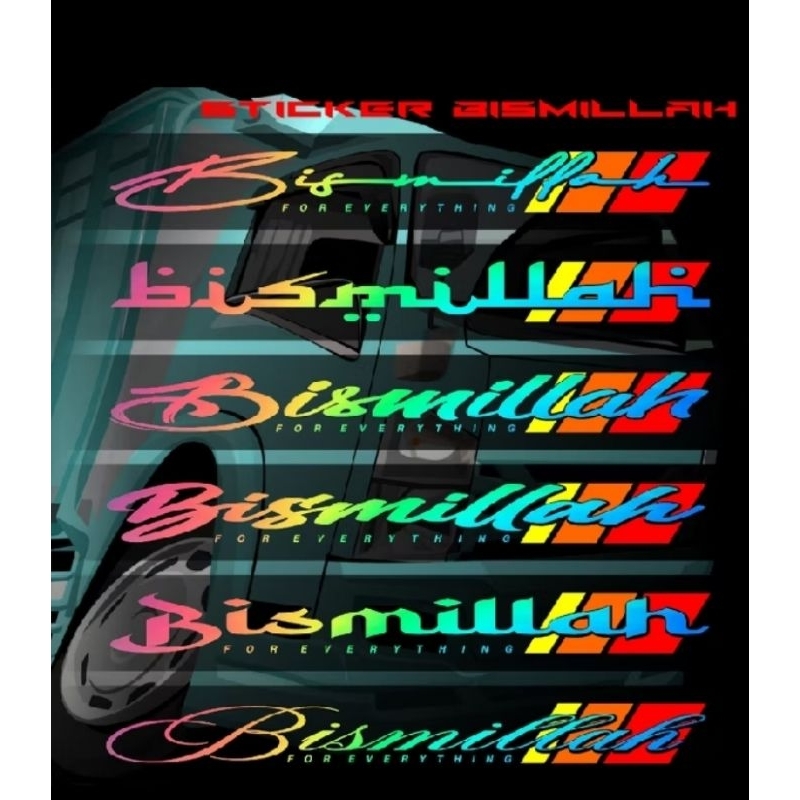 Sticker Bismillah. Sticker Bismillah Mobil. Sticker Kaca Mobil. Cutting Sticker Bismillah. Untuk Tru
