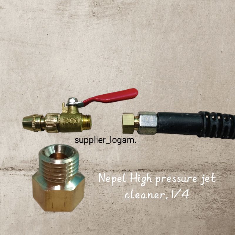 NIPPLE JET CLEANER NEPEL SAMBUNGAN SELANG HIGH PRESSURE  KE DRAT 1/4 AC
