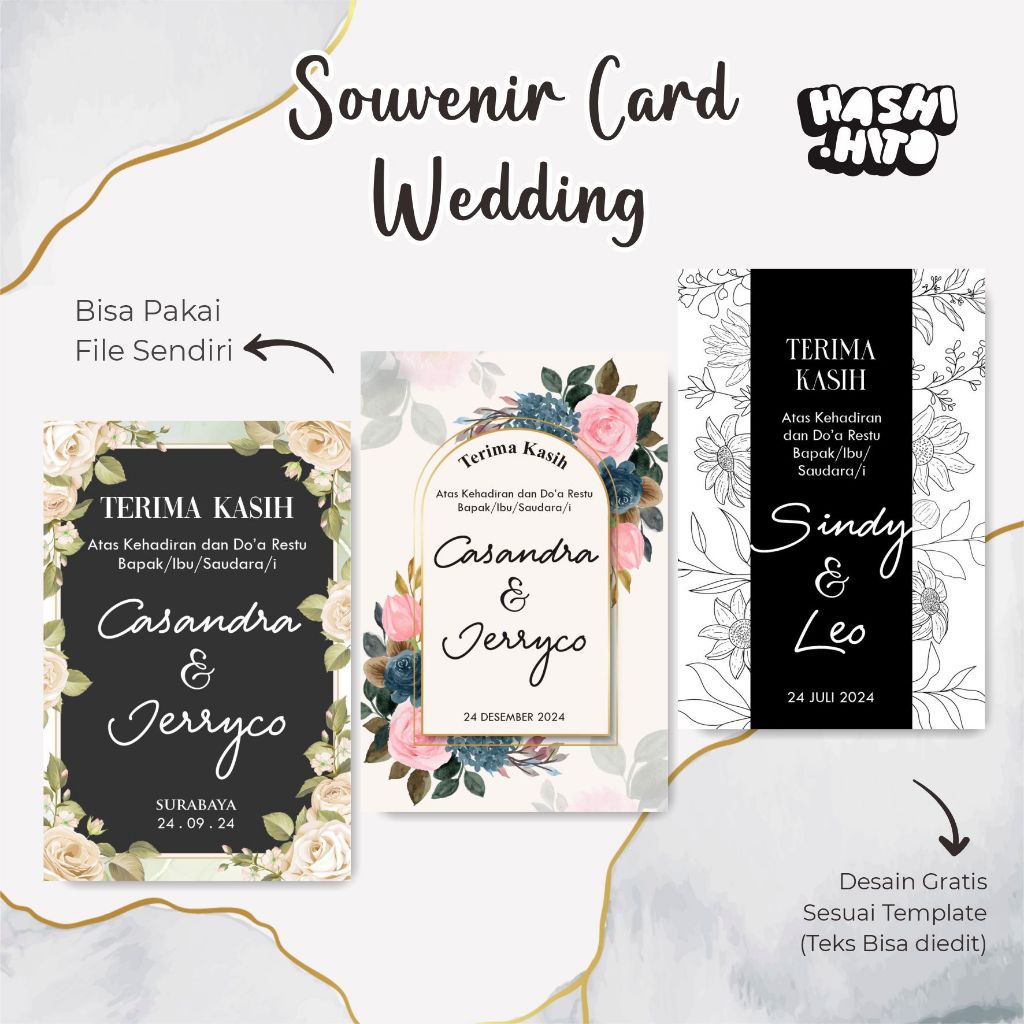 Souvenir Card Wedding | Kartu Ucapan Pernikahan | Kartu Ucapan | Hangtag Wedding