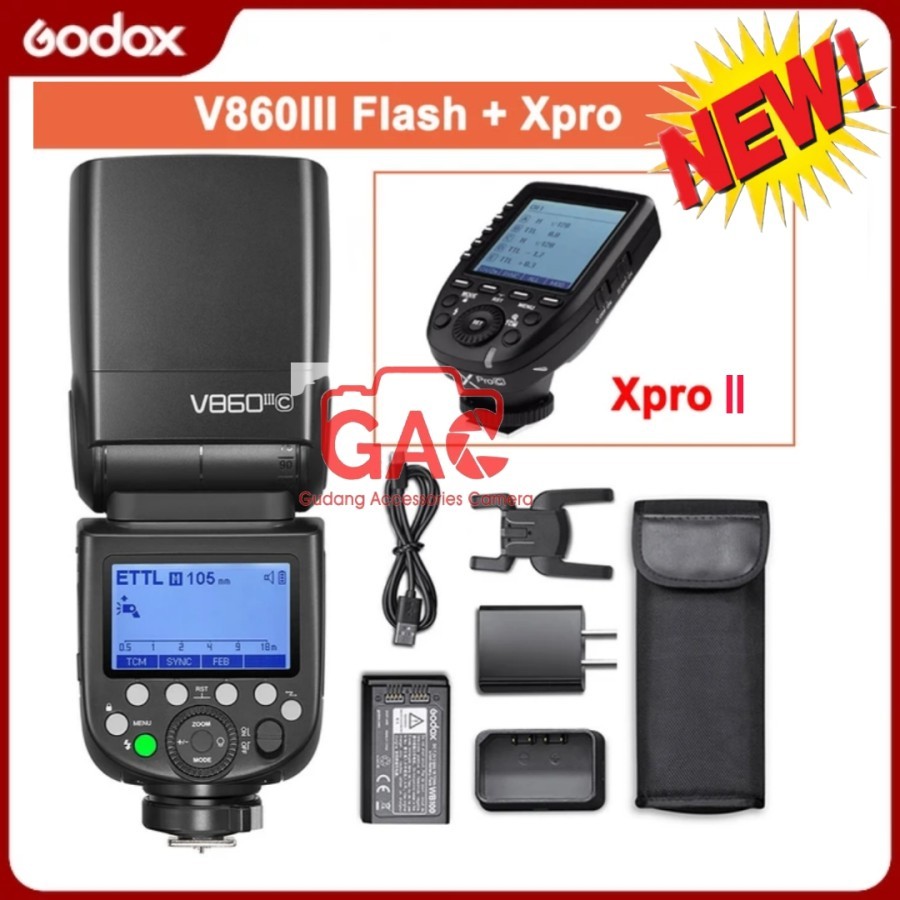 Paket Flash Godox V860III + Trigger Godox Xpro II V-860III
