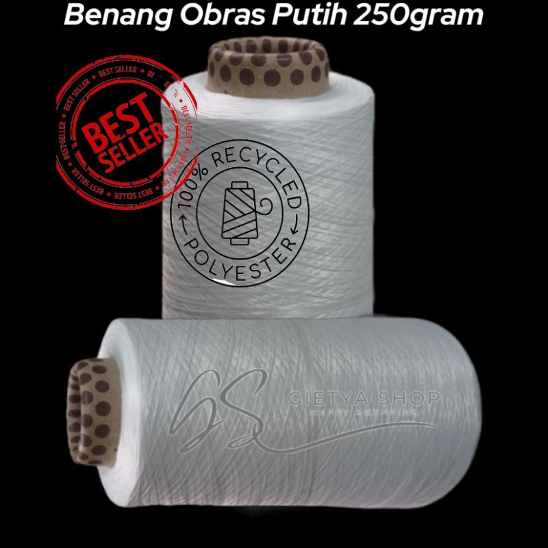 Benang Obras Putih 250gr | Benang Obras | Benang Obras Polyester