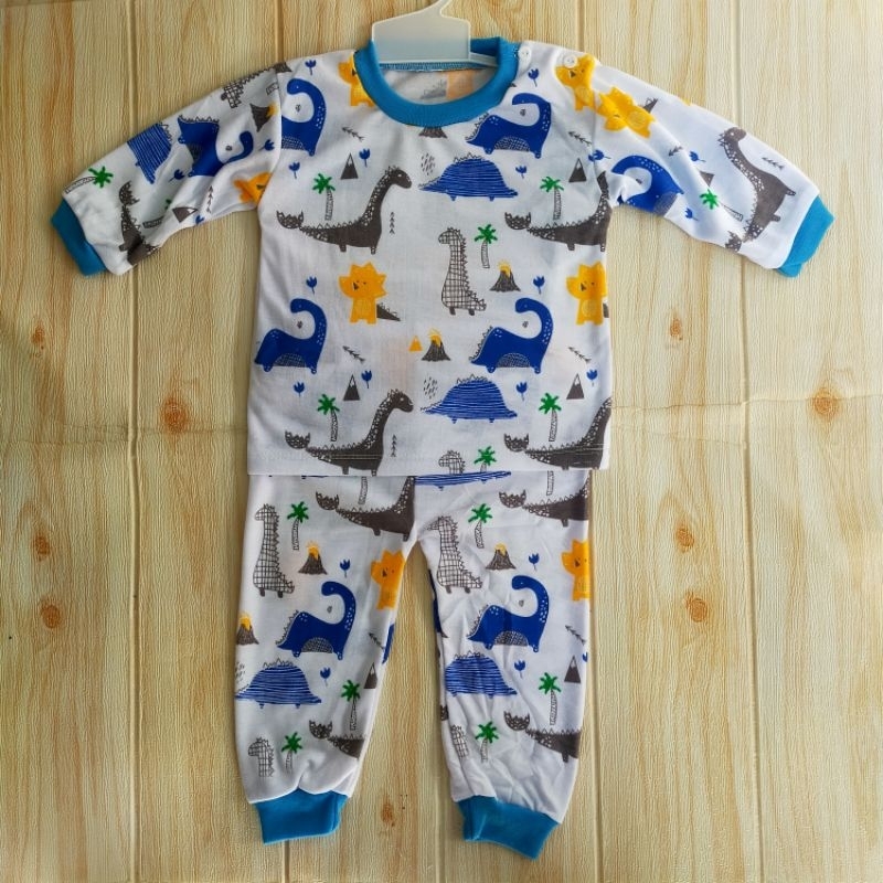 Setelan Baju Bayi Setelan Piyama Bayi Bahan Katun TC Single Usia 3-12 Bulan Setelan Lengan Panjang K