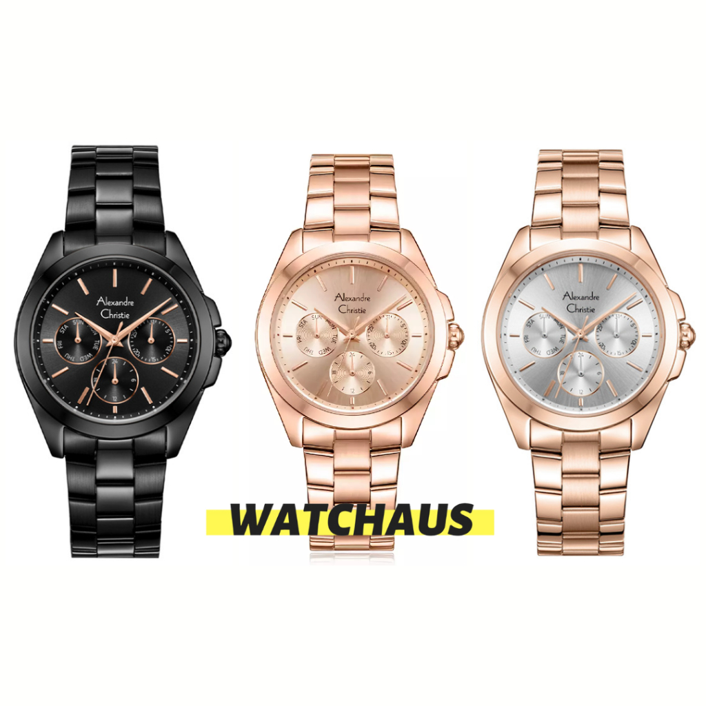 JAM TANGAN WANITA ALEXANDRE CHRISTIE AC2977 AC 2977 BFB ANALOG STAINLESS STRAP