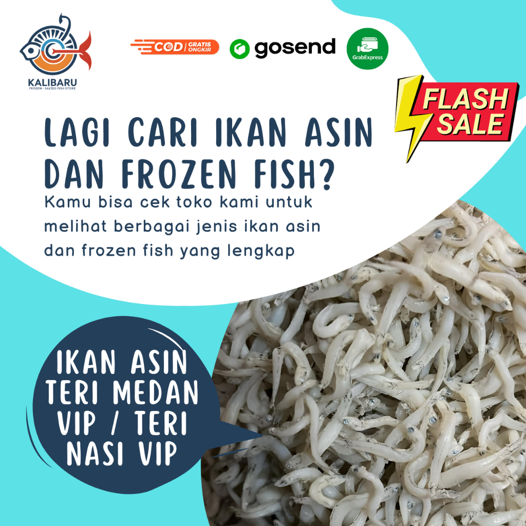 

Ikan Asin Teri Medan VIP PIP Teri Nasi VIP PIP Size JUMBO Kemasan 100 gram, 250 gram, dan 500 gram