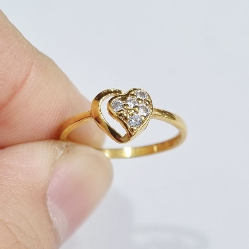 8K / 0.95 gr - Cincin Emas Hati Ukuran Ring Size 10 Kadar 37.5% 375 - PJ