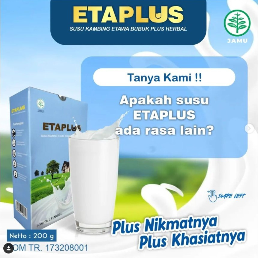 

ETAPLUS ORIGINAL | BPOM | COD | SUSU KAMBING ASLI ETAWA 200gr