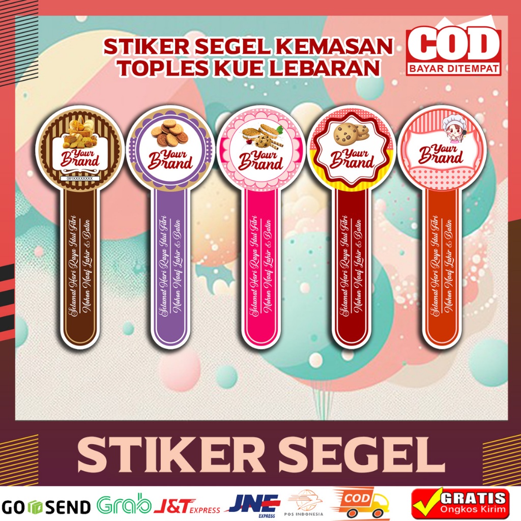 

Cetak Stiker Segel Kemasan Toples Kue lebaran Custom Produk