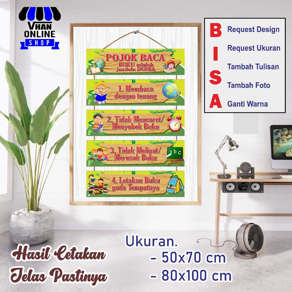 Spanduk Banner MMT Pojok Baca Sekolah Untuk Dikelas Bagus Murah