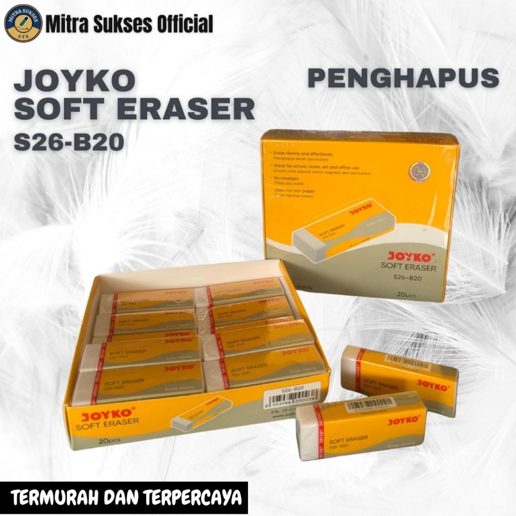 

Penghapus Pensil Joyko B20 pasti murah 1 pack (isi 20pcs)