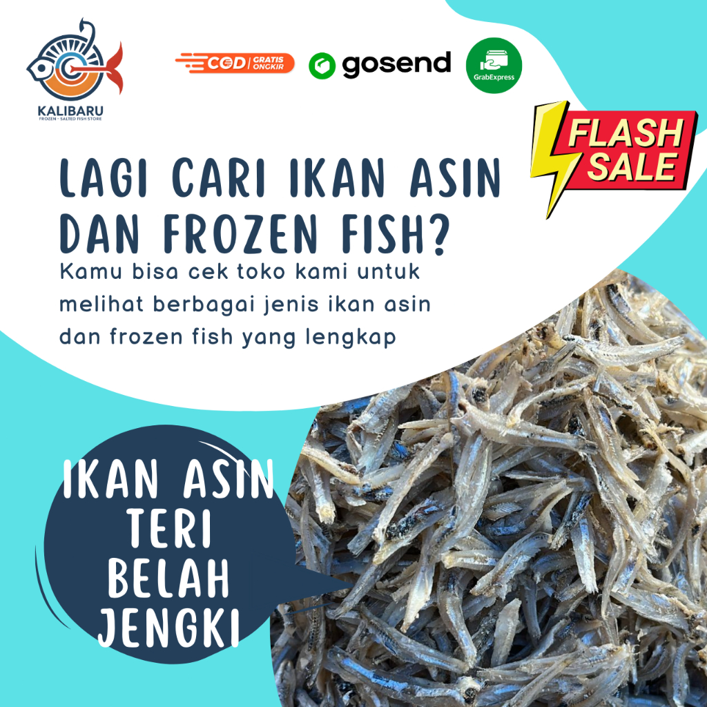 

Ikan Asin Teri Belah / Teri Jengki Size JUMBO Kemasan 1000 gram