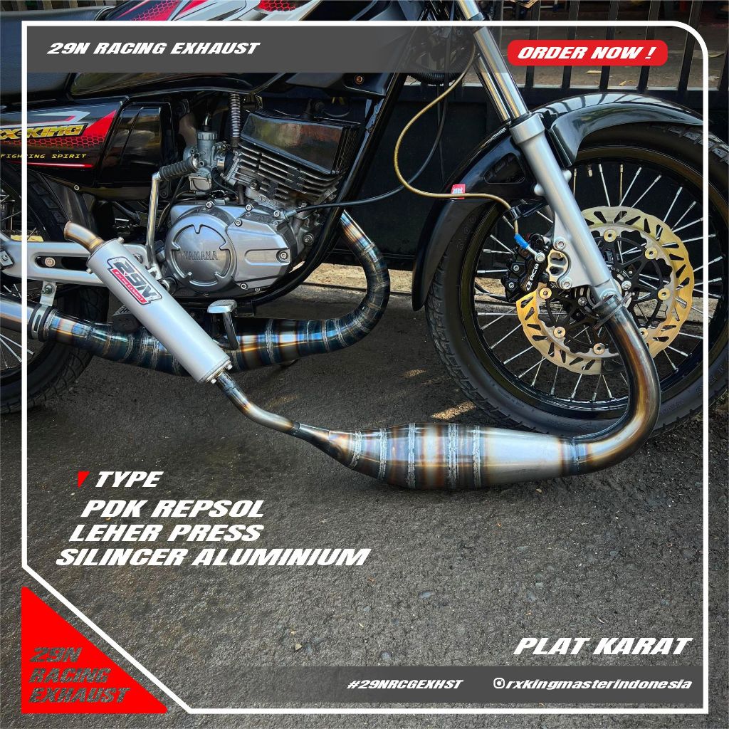 Knalpot RX-King Kolong PDK Repsol Plat Karat Silincer Aluminium 29N Racing Original