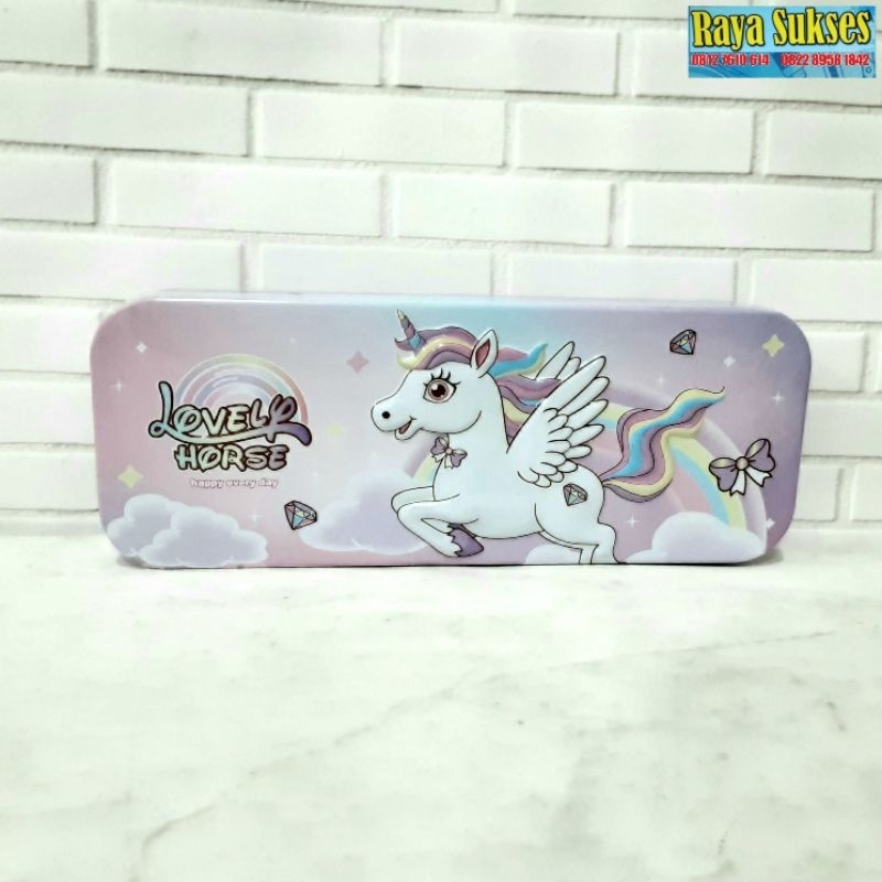 

Kotak Pensil Seng Lovely Horse/Pencil Case/Kotak Pensil Unicorn