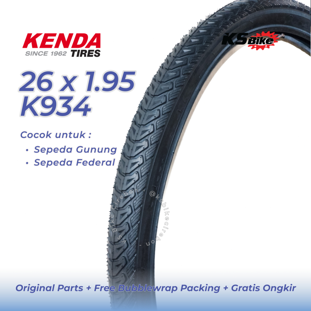 Ban Luar Sepeda 26 x 1.95 Kenda K934 K1153 Sepeda Gunung MTB Federal - Motif Halus Ban Luar Tangguh 
