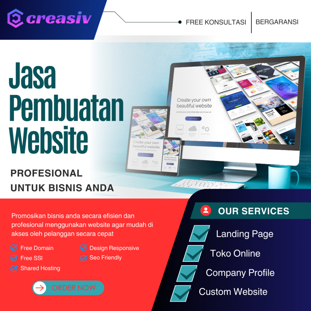 Jasa pembuatan website Landingpage - Company profile - Toko online Murah dan Profesional