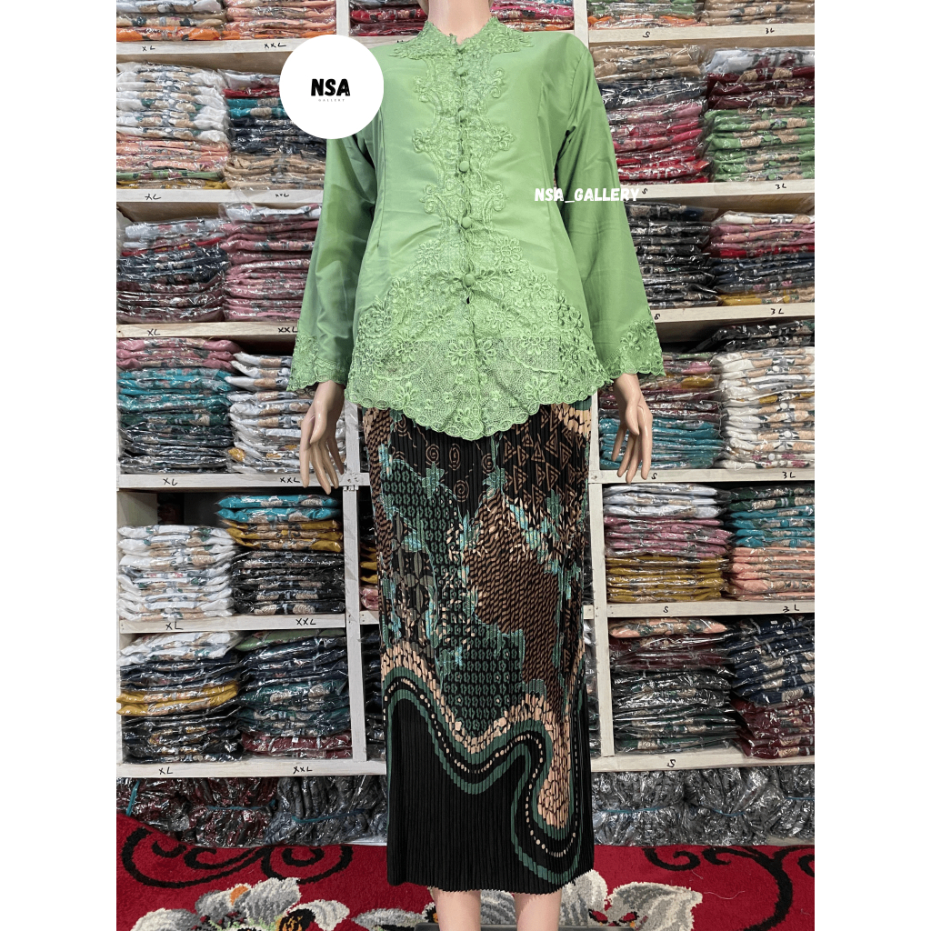 Kebaya Encim Modern Polos Tangan Panjang