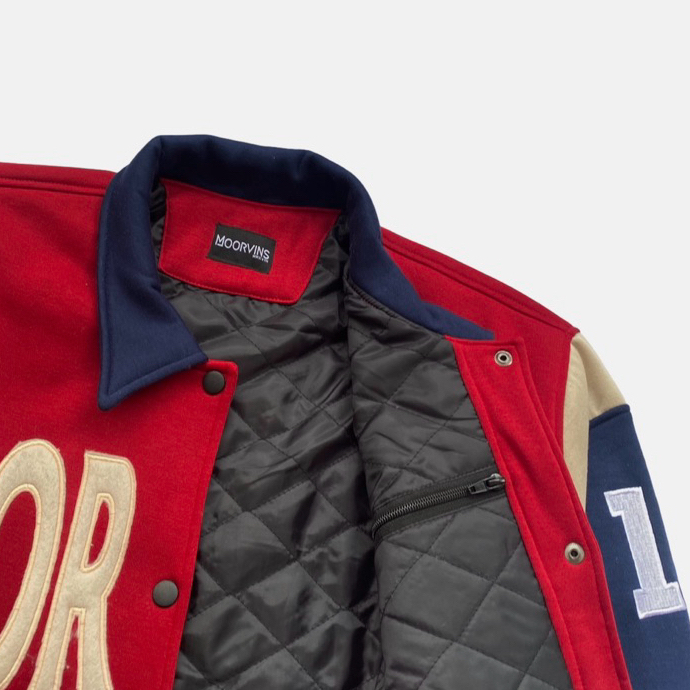BIG SALE MOORVINS VARSITY JACKET MAROON POLAR FLEECE