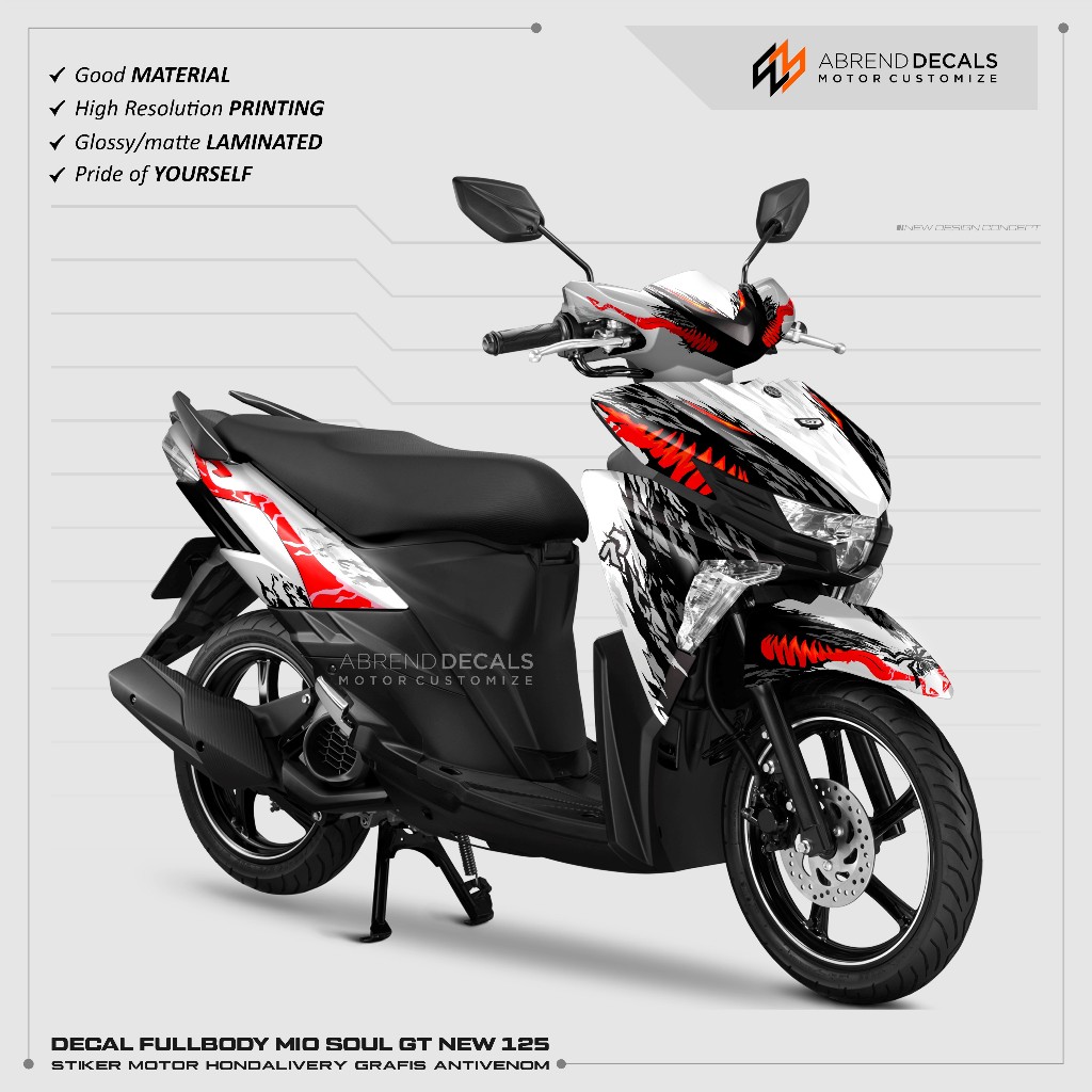 DECAL FULLBODY MIO SOUL GT 125 NEW LIVERY ANTIVENOM / STIKER MOTOR YAMAHA MIO SOUL GT  DESIGN CUSTOM