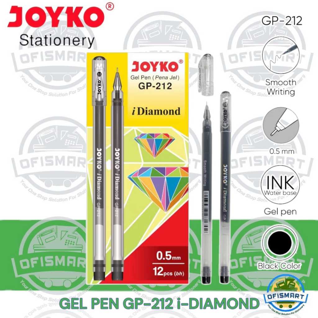 

Joyko Pulpen Gel Pen 0.5mm GP-212 iDiamond | @1Ktk=12Pen