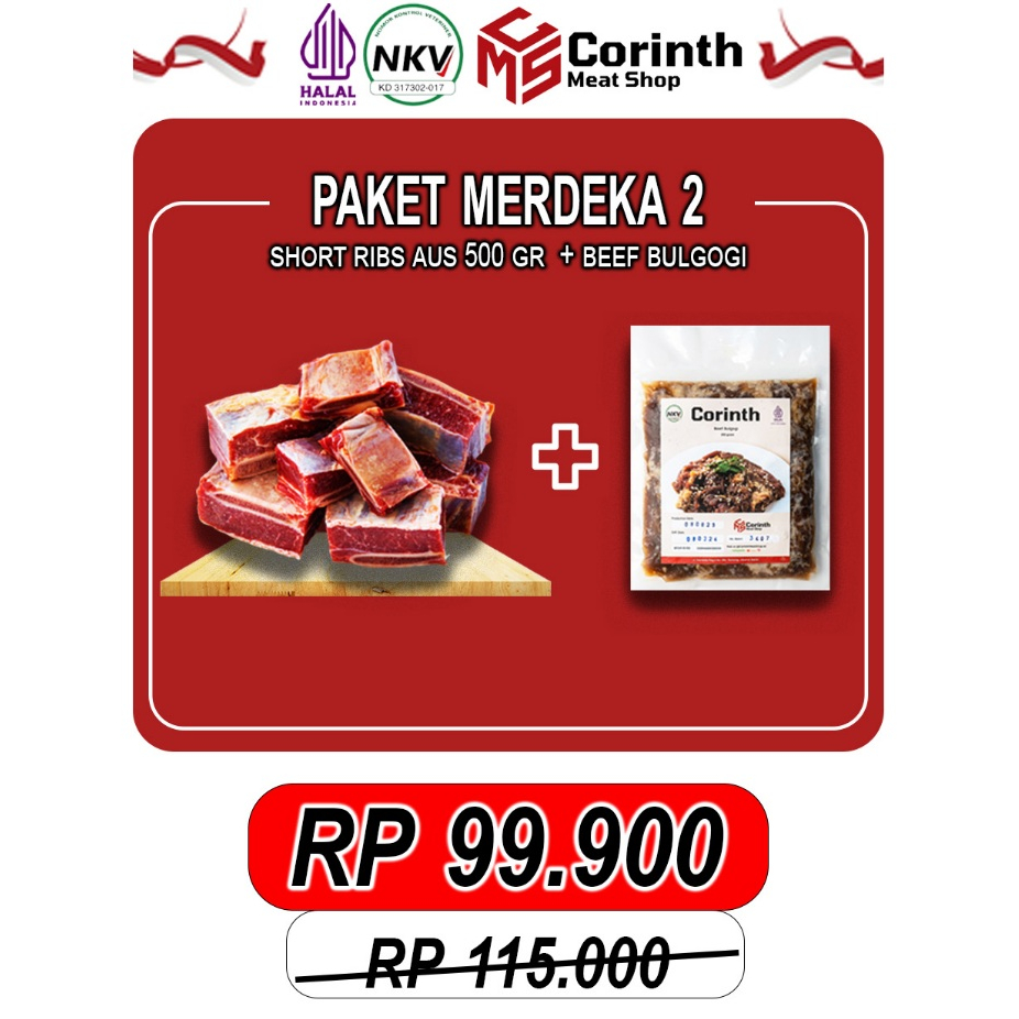 

PROMO MERDEKA 2 // PROMO 17 AGUSTUS // SHORT RIBS AUS 500GR + BEEF BULGOGI // AUSTRALIAN BRISKET // HALAL SEHAT BERSIH