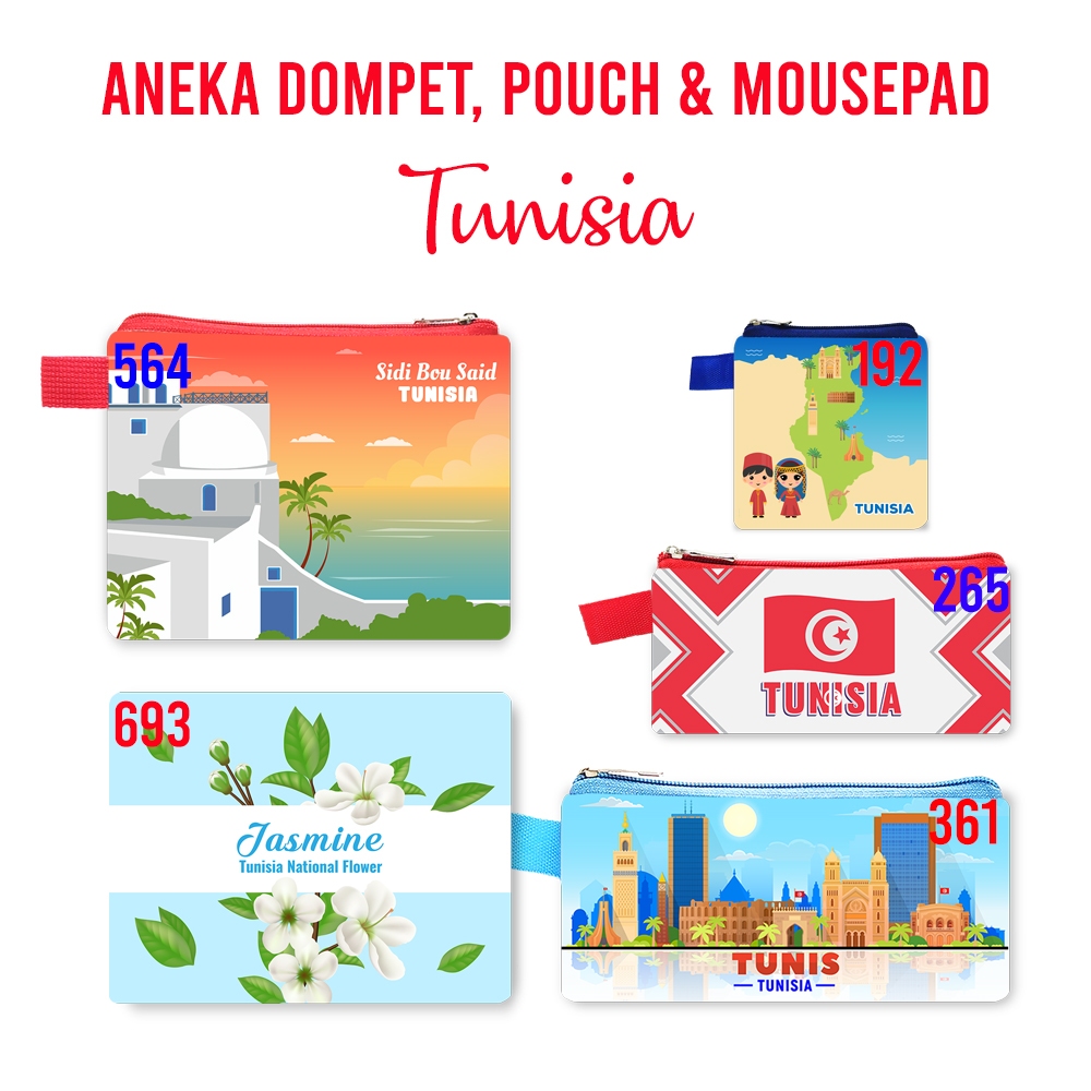 Tunisia Souvenir Dompet Pouch Mouse Pad Pin Magnet Gantungan Kunci Landmark Oleh Oleh Negara