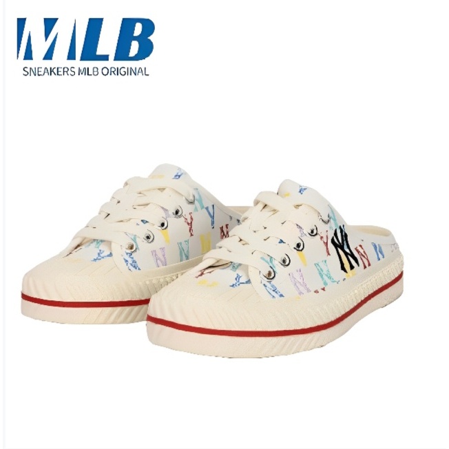 Sepatu Slop MLB Playball Mule Monogram Rainbow NY Yankees / MLB Original