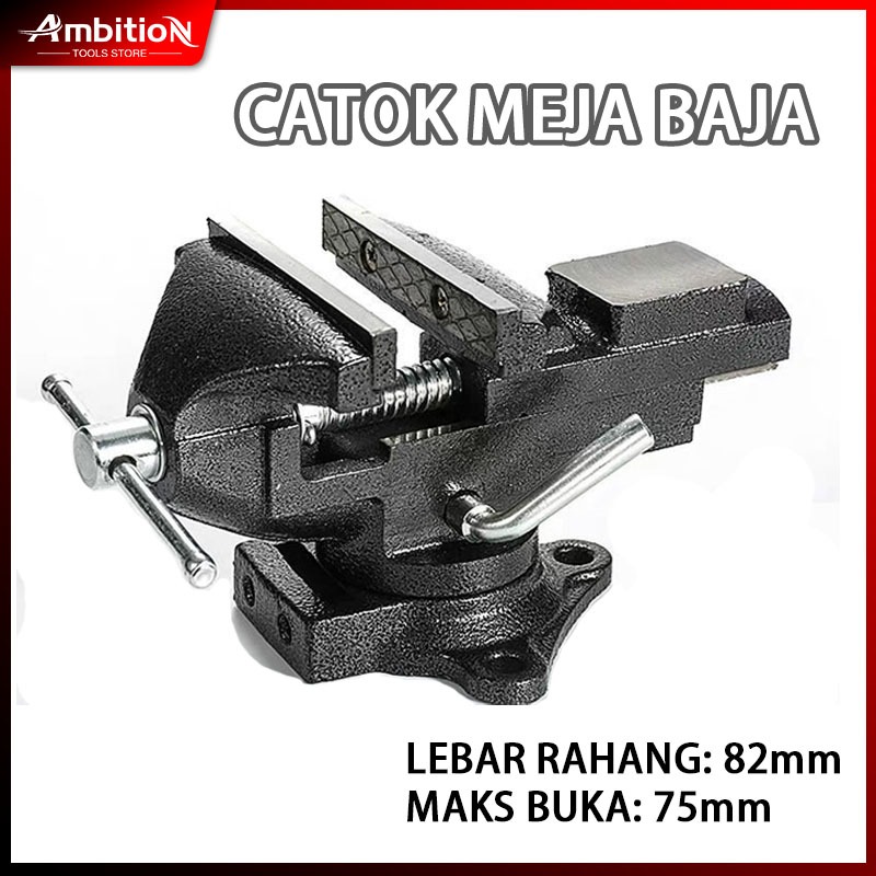 [Ready]360 Catok Meja Baja Swivel Vice Table Ragum Catok Meja Besi catok jepit Clamp Vise Bench