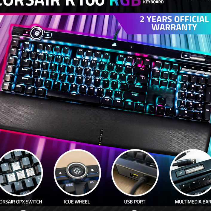 Corsair K100 / K 100 RGB Optical OPX Switch Mechanical Gaming Keyboard