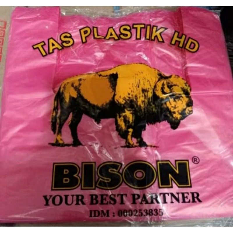 KANTONG PLASTIK KRESEK BISON PINK HD PE TEBAL UKURAN 30