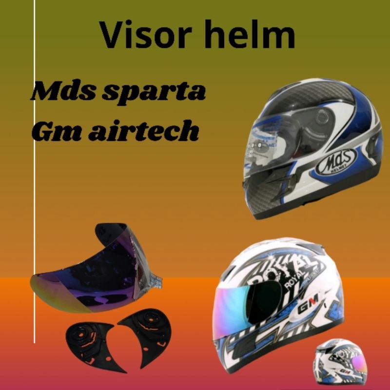 kaca helm visor helm full face MDS sparta / gm airtech + rachet bening smoke pelangi