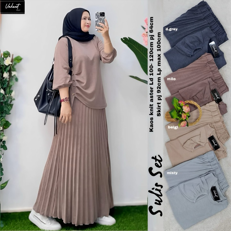 SULIS SET KNIT ASTER SETELAN FASHION WANITA MUSLIM KEKINIAN