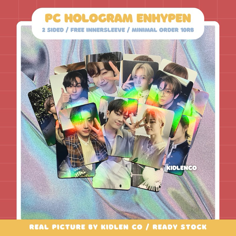 random enhypen photocard holo 2 sisi ♡ selca engene pc hologram unofficial premium ♡ koleksi kartu k