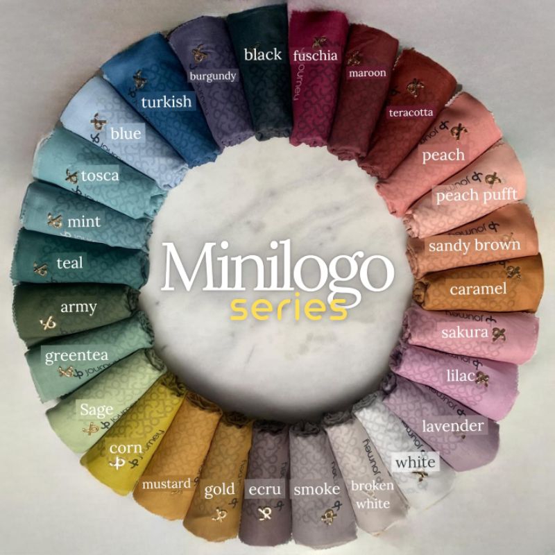 HIJAB JOURNEY MINI LOGO -KERUDUNG SEGI EMPAT SIZE 115X115 BY JOURNEY SCARVES