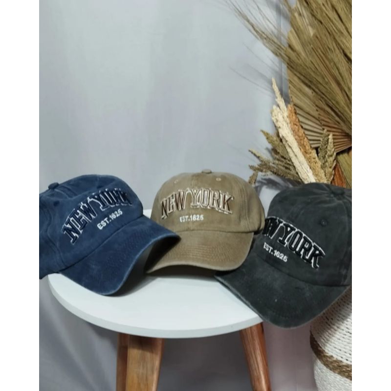 Baseball Caps Wash | Topi Baseball NEW YORK EST 1625