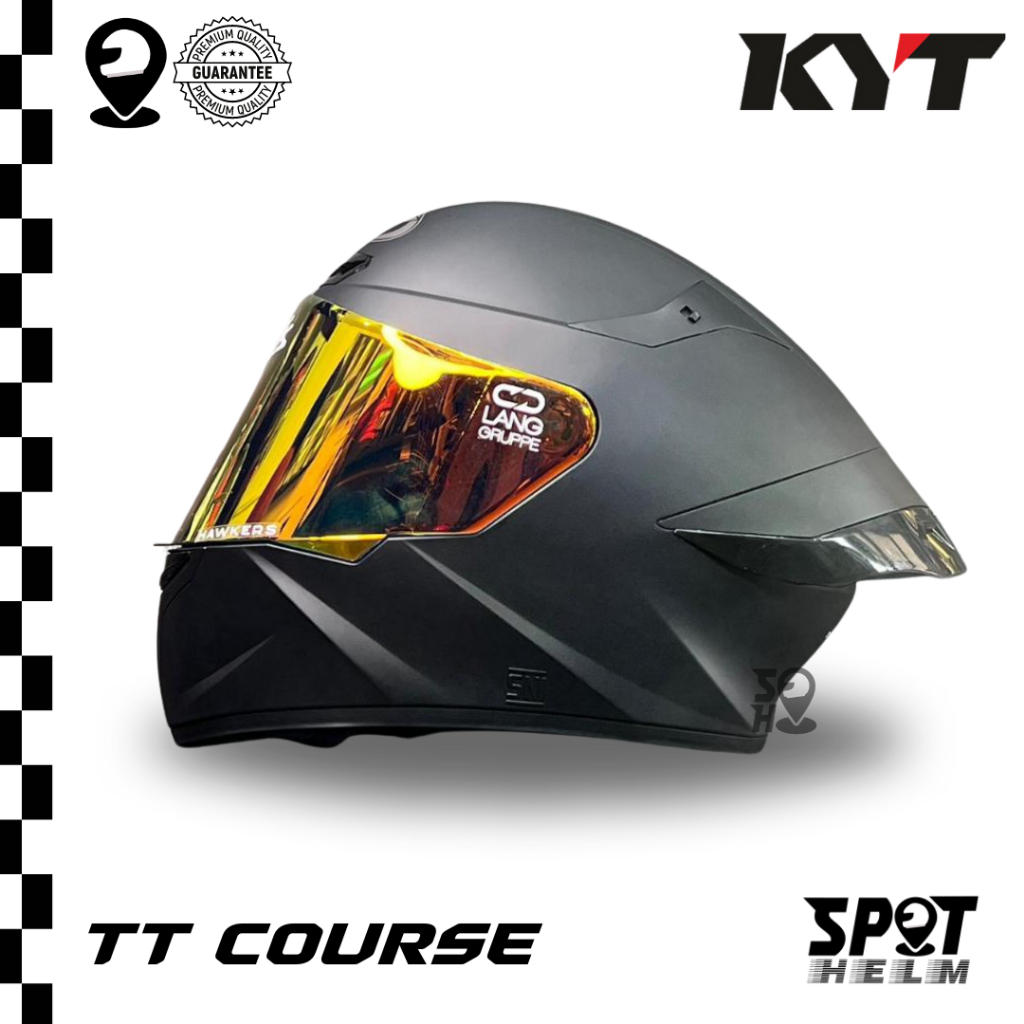 HELM KYT TT COURSE MATT BLACK DOFF - FULL FACE - KYT TTC