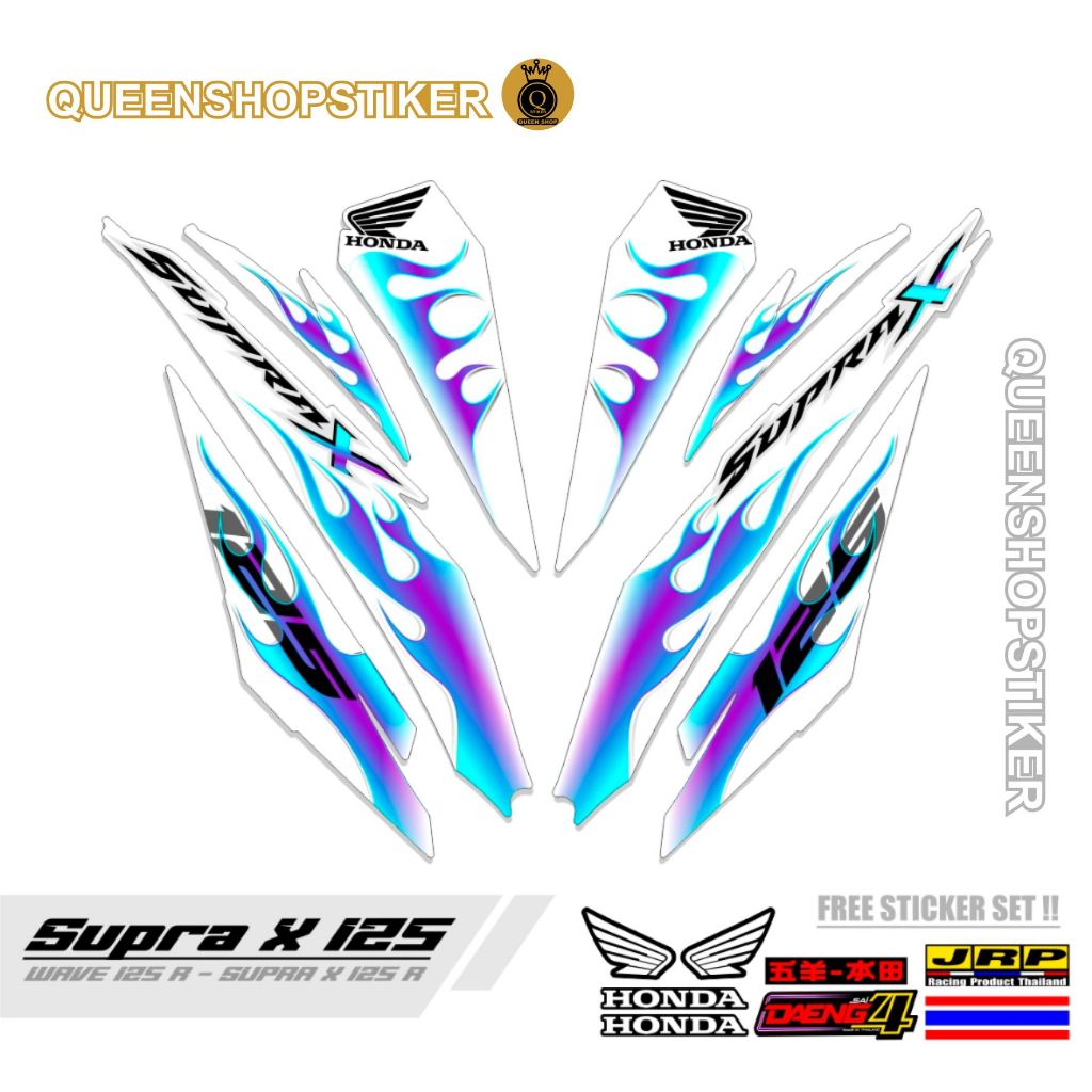 STRIPING SUPRA X  125 R NEW MOTIF 12 / STIKER SUPRA X 125 R / STRIPING MOTOR VARIASI / STICKER VARIA