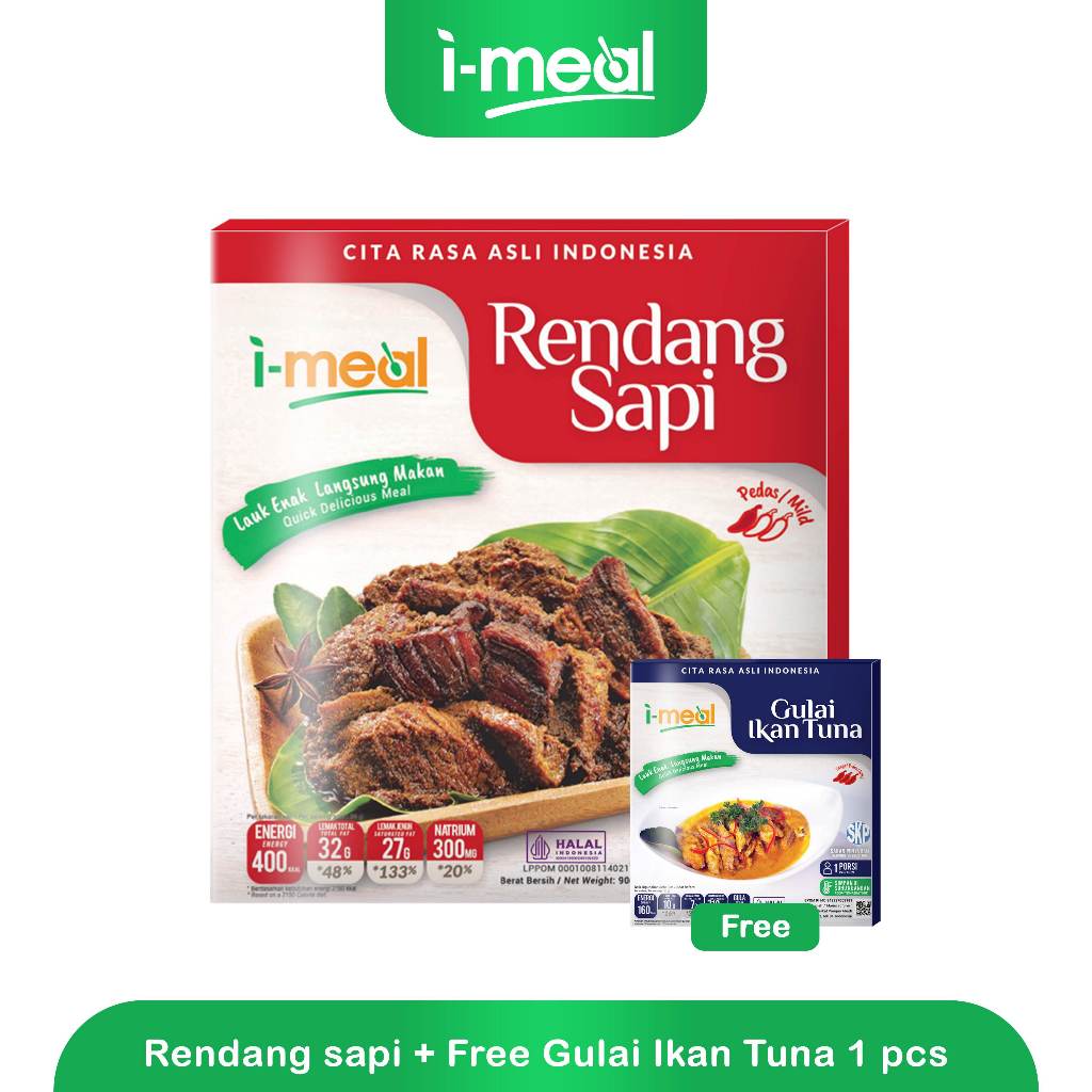 

[BUY 1 GET 1] i-meal Rendang Sapi 90g Free i-meal Gulai Ikan Tuna 100g