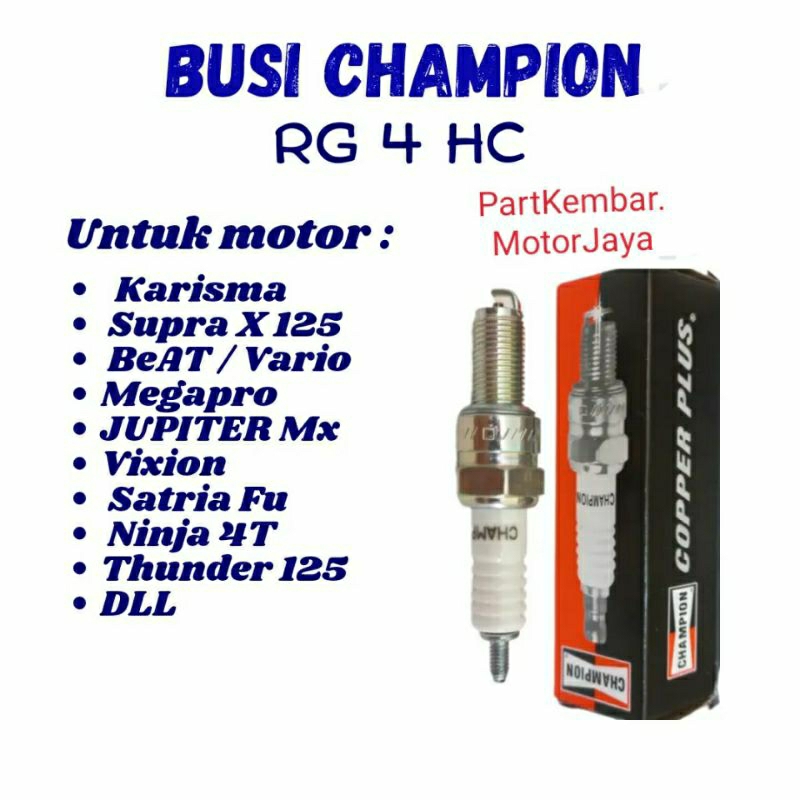 BUSI CHAMPION RG4HC KARISMA BEAT VARIO VIXION FU DRAT PANJANG KUALITAS ORIGINAL CHAMPION