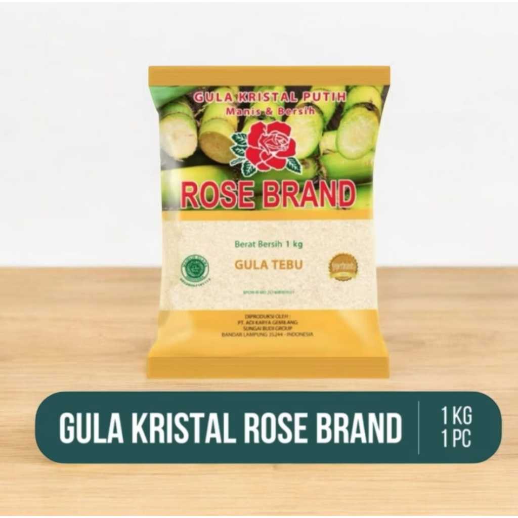 

[Free Bubble] Gula Pasir/ Gula Kristal Rose Brand kemasan 1 kg