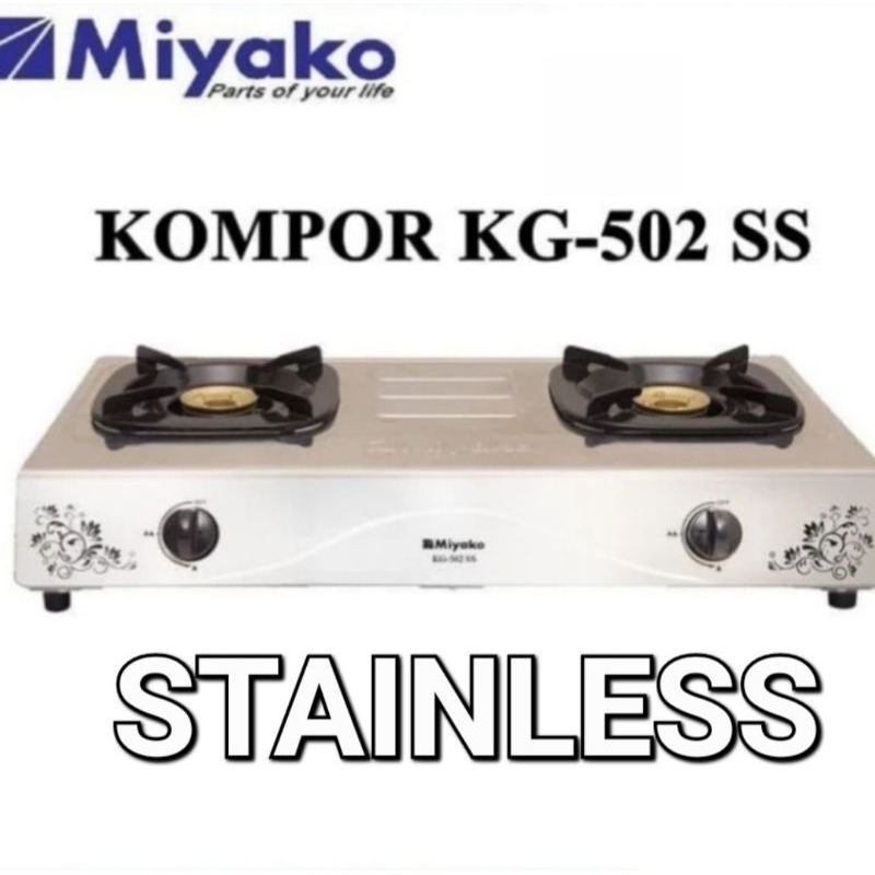 Kompor gas miyako stainless 2 tungku/miyako kompor gas stainless 2 tungku