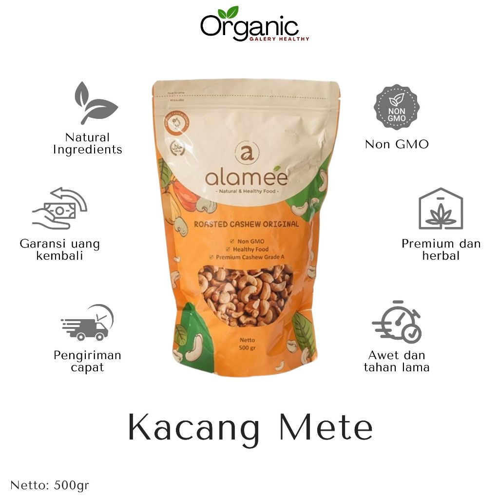 

KACANG METE PANGGANG MATANG OVEN JUMBO GRADE A ORIGINAL MEDE MENTE BUSUI PROMIL BUMIL DIET NON MSG 500GR