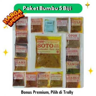 

[CO Dapat Bonus Premium] Bumbu Masak Machmudah 55 gram x 5 Pcs BMM Bumbu Mahmuda Sidoarjo Ambil Langsung Dari Pabrik