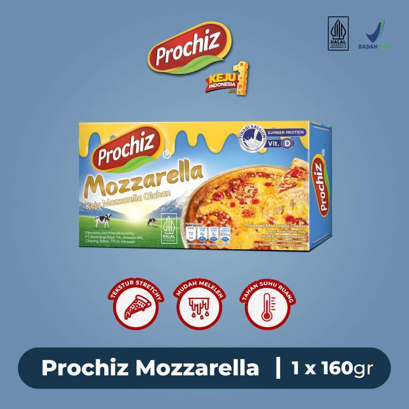 

PROCHIZ MOZZARELLA 160 GRAM KEJU LUMER LEZAT BERGIZI