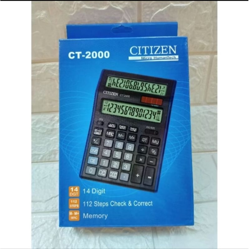 

KALKULATOR MERK CITIZEN CT 2000 14 DIGIT ( KALKULATOR 2 LAYAR CT 2000 14 DIGIT CHECK AND CORRECT